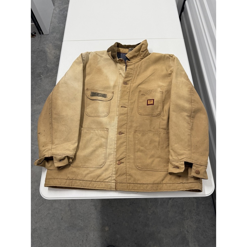 Big Ben Workwear Jacket Tan Quilted Lined Corduroy Collar Size 46